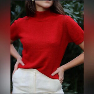 HP!‎ Talbots Red Sparkly Turtleneck Sweater 8P